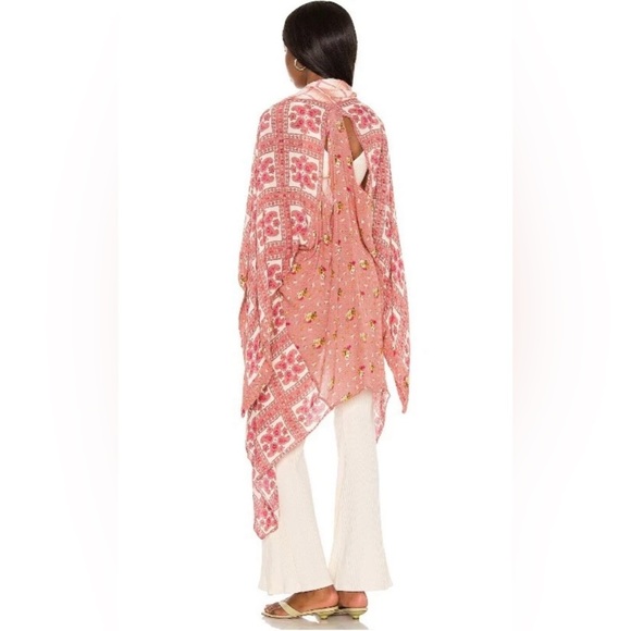 NWT Free People OS American Pie Patchwork Kimono In Ivory Combo New $78 Wrap - Picture 3 of 6